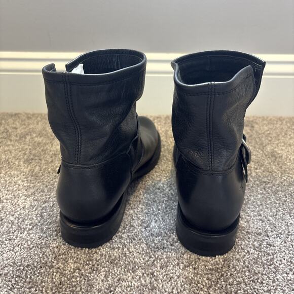 FRYE Veronica Black Leather Buckle Moto Bootie Women's 9 - Picture 5 of 8